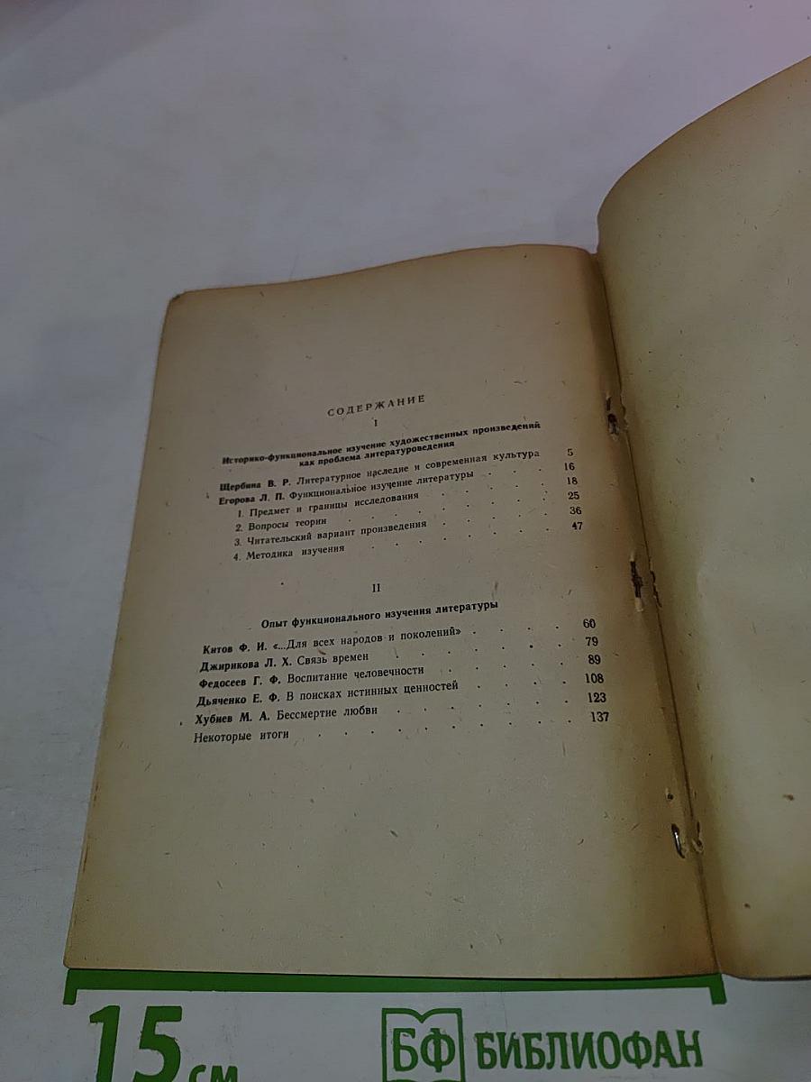 Проблемы функционального изучения литературы