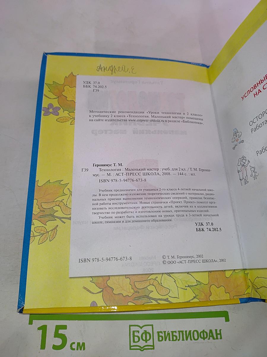 Технология: Маленький мастер. Учебник для 2 класса