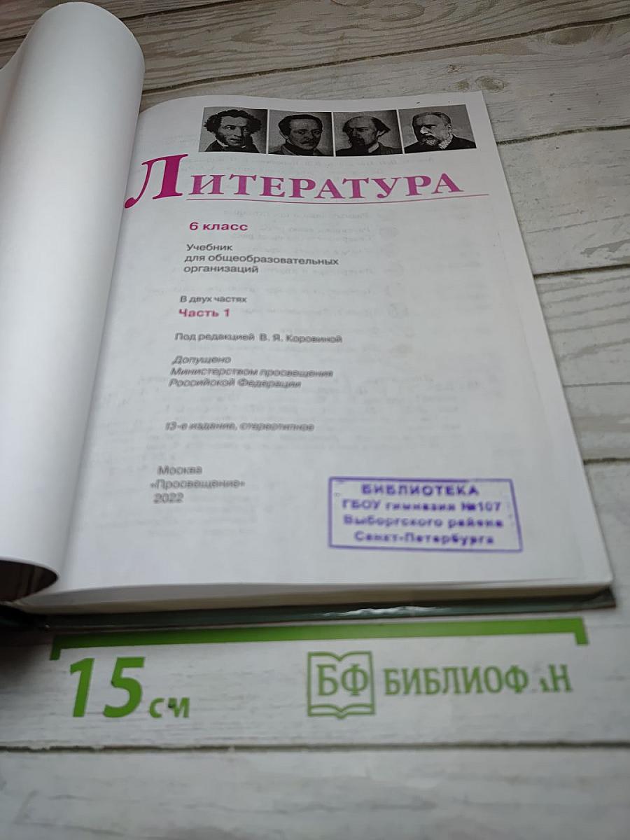 Литература. 6 класс. Часть 1