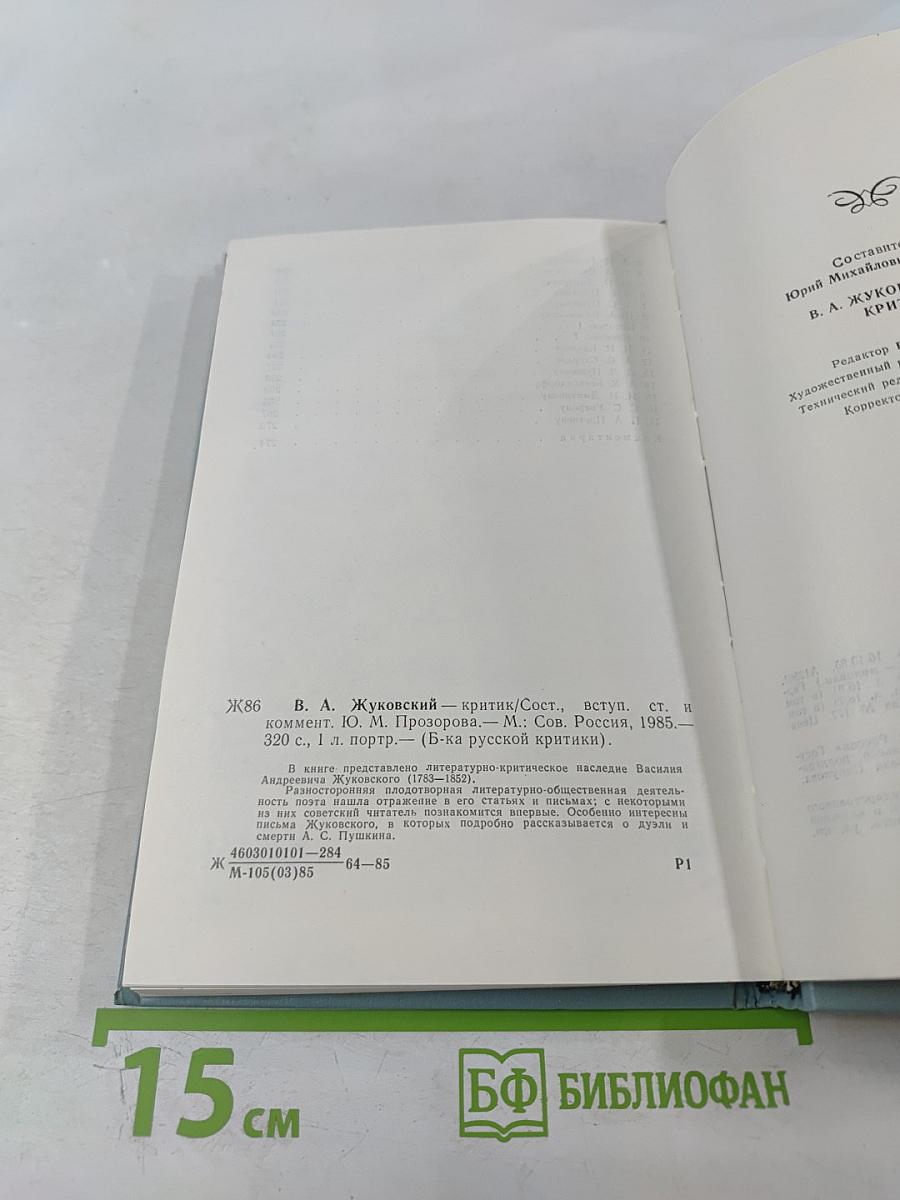 В.А. Жуковский - Критик