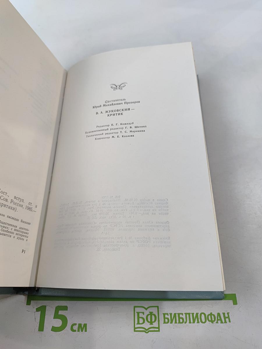 В.А. Жуковский - Критик