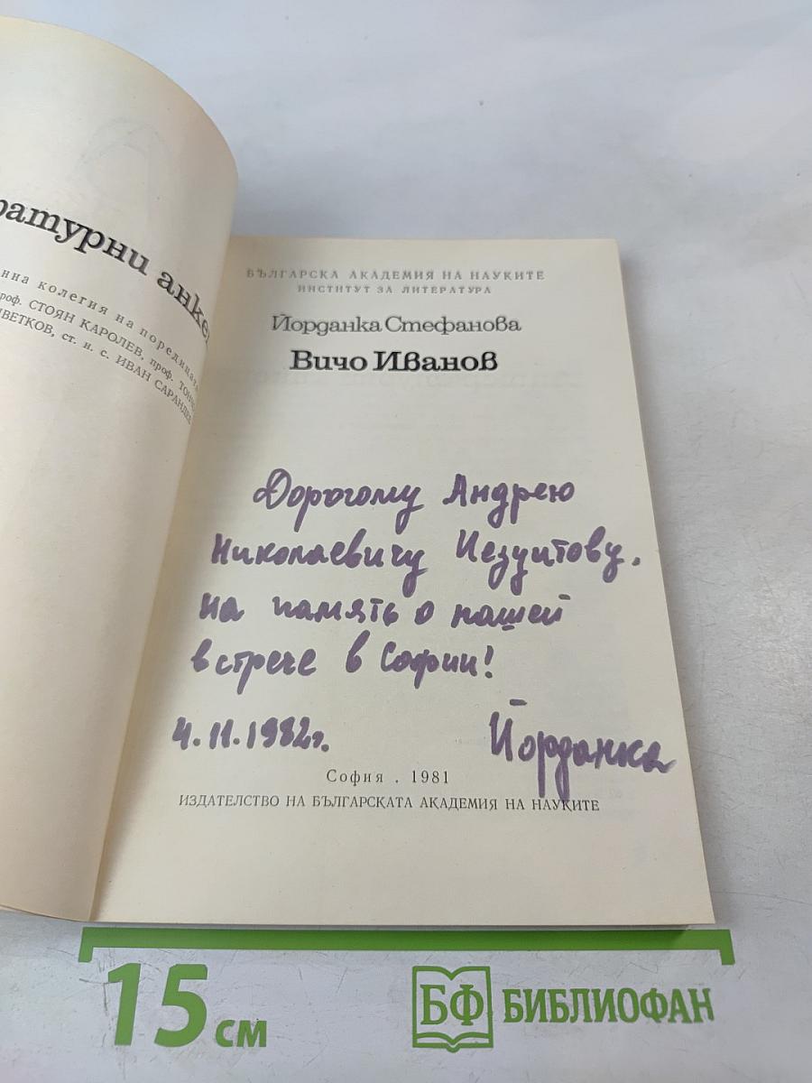 Вичо Иванов. Литературни анкети
