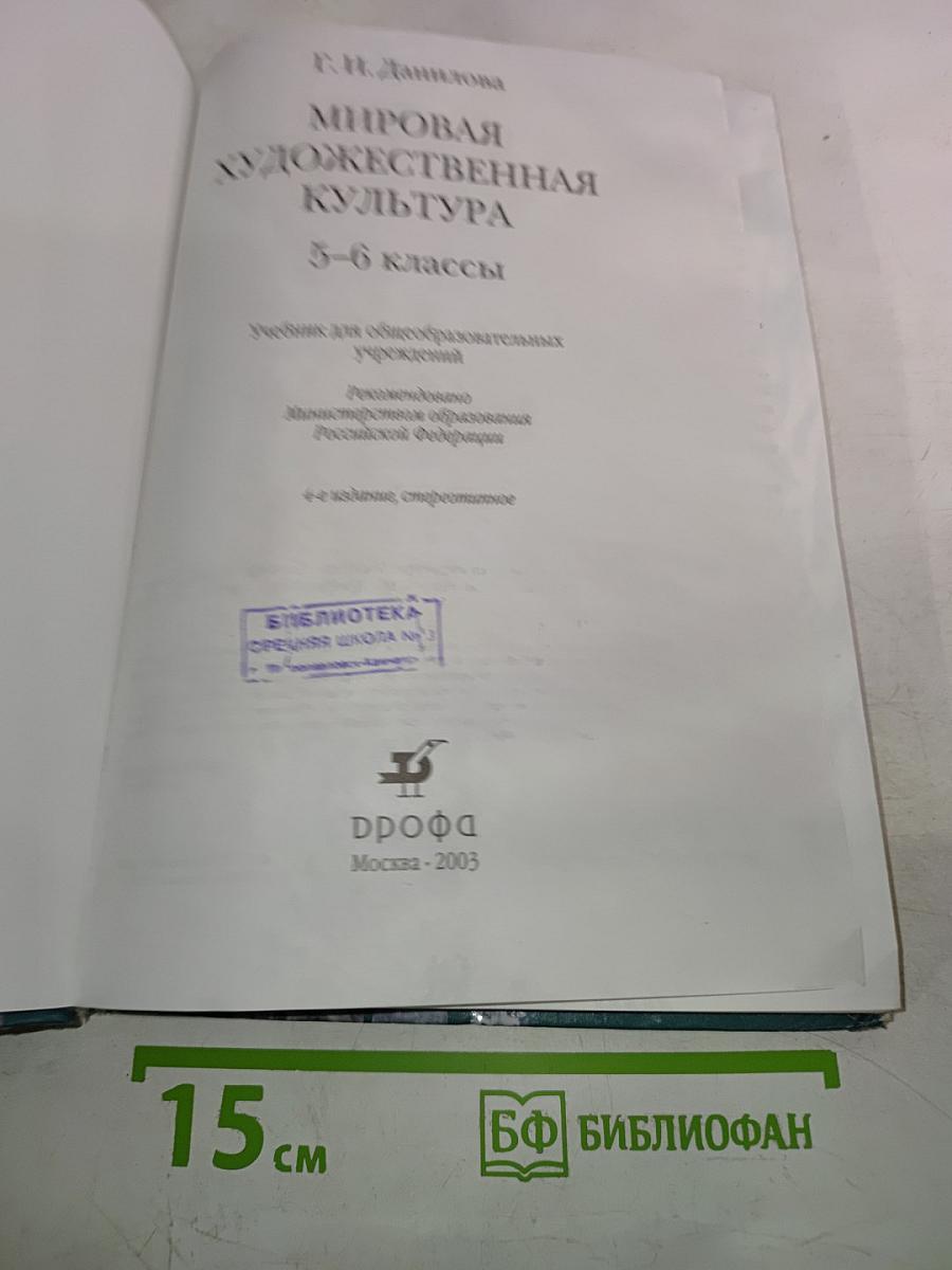 Мировая художественная культура 5-6 классы