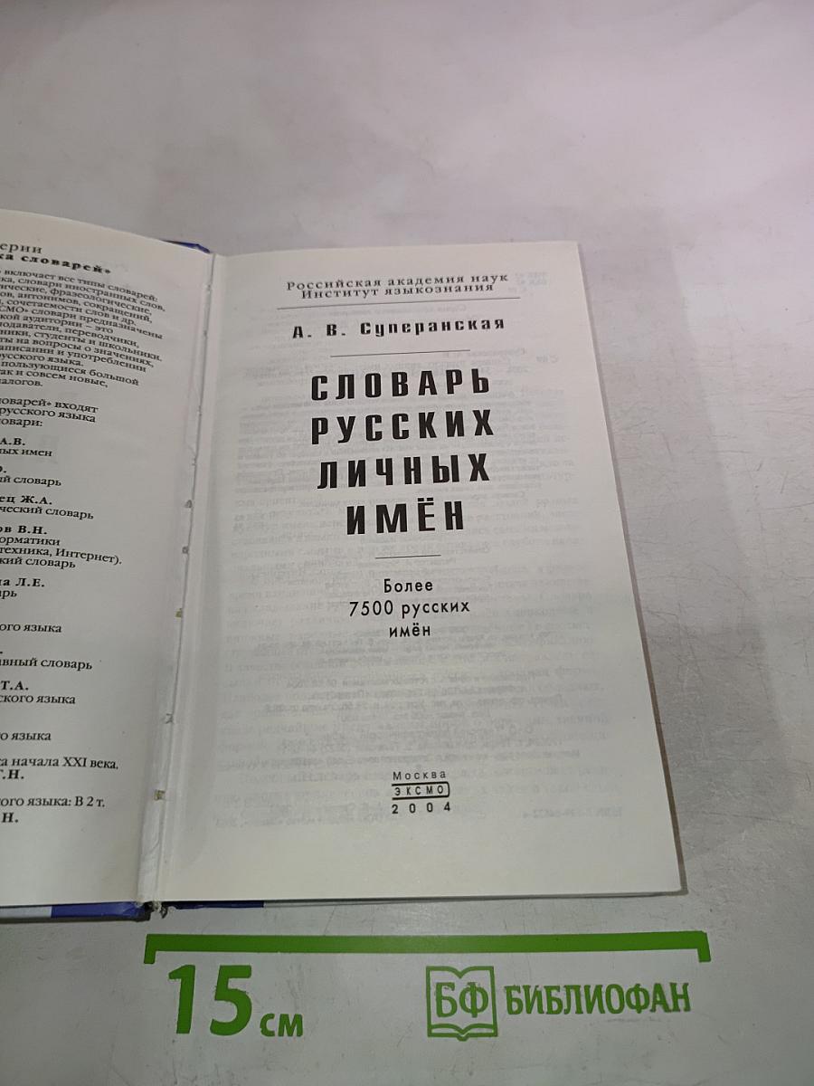 Словарь русских личных имён