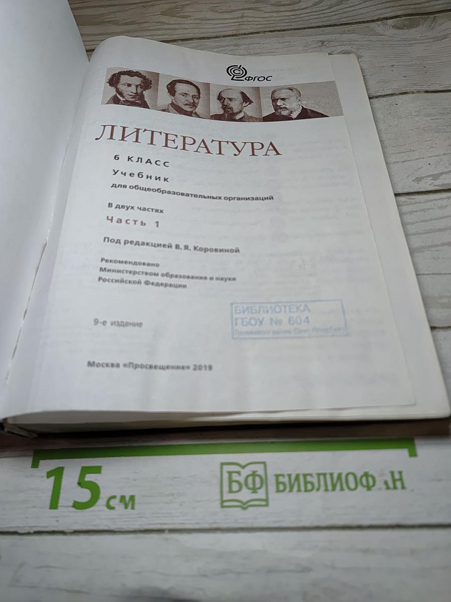 Литература. 6 класс. Учебник. Часть 1