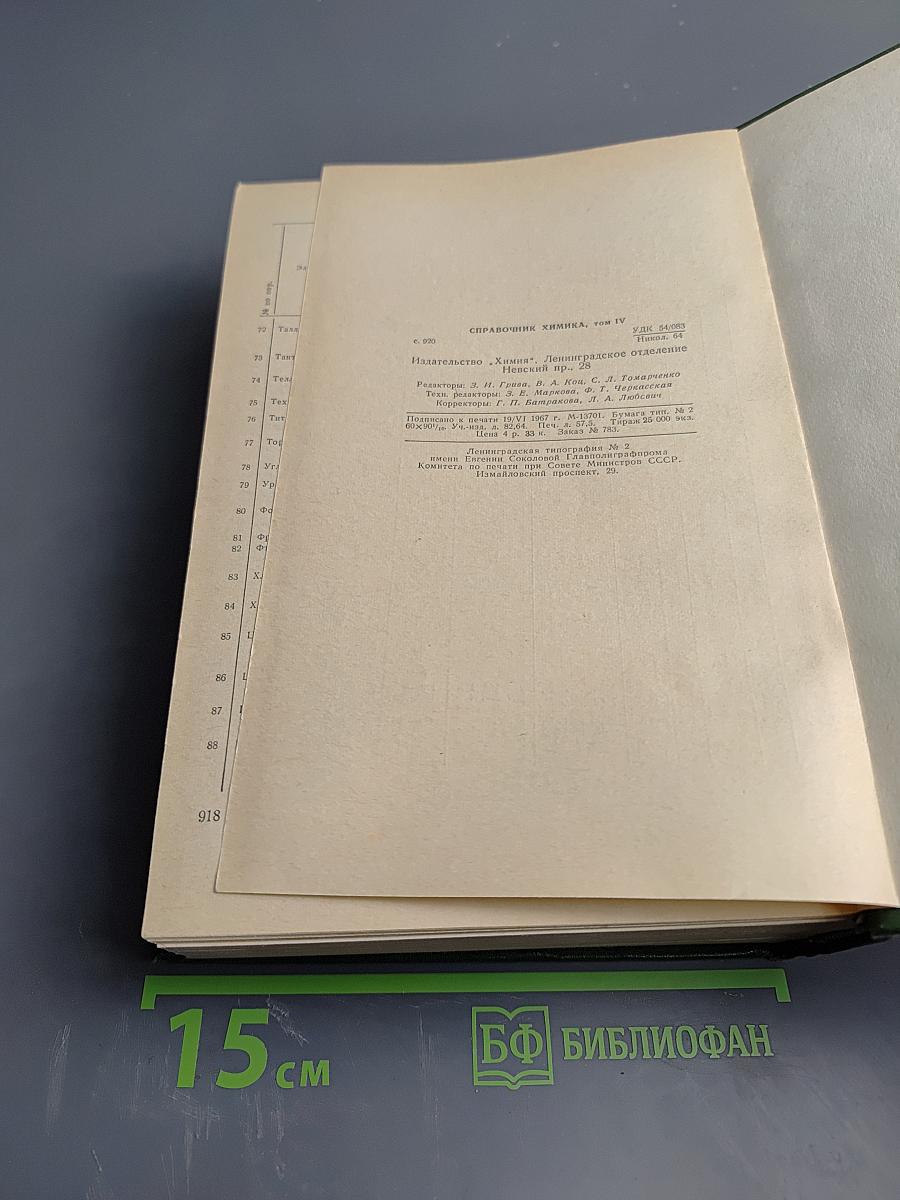 Справочник химика. Том четвертый. Аналитическая химия, Спектральный анализ, Показатели преломления