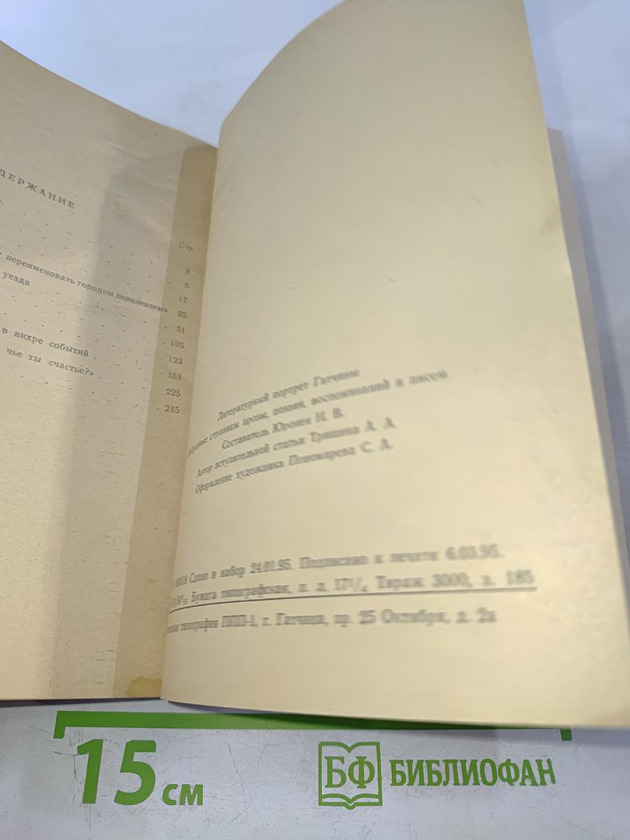 Литературный портрет Гатчины. Избранные страницы прозы, поэзии, воспоминаний и писем