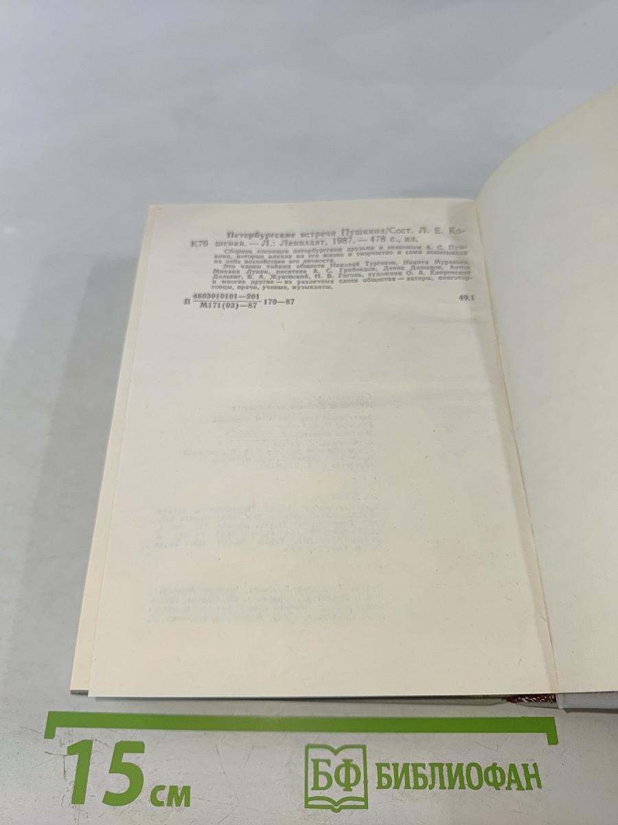 Петербургские встречи Пушкина