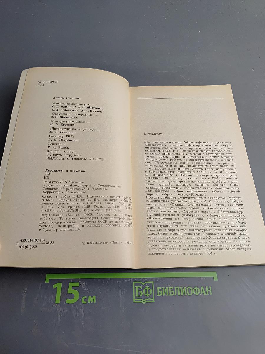 Литература и искусство 1981