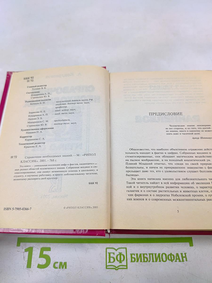 Справочник необходимых знаний