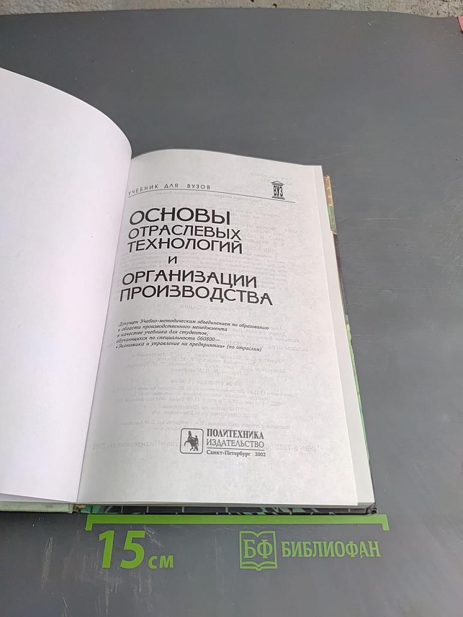 Основы отраслевых технологий и организации производства