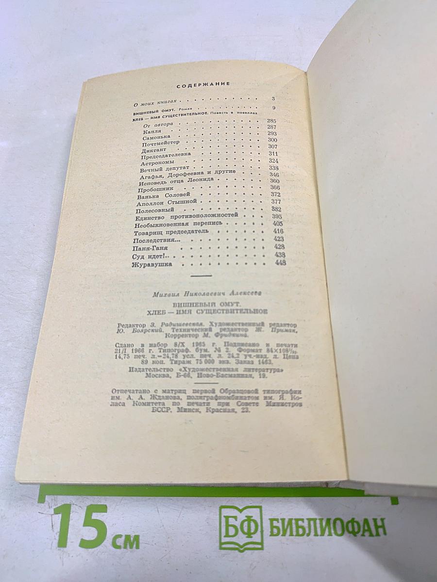 Вишневый омут. Хлеб - имя существительное