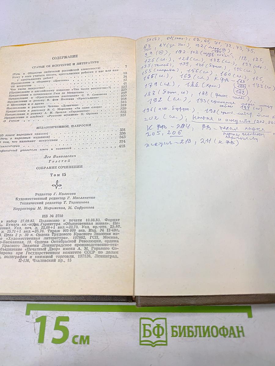 Собрание сочинений. Том 15. Статьи об искусстве и литературе