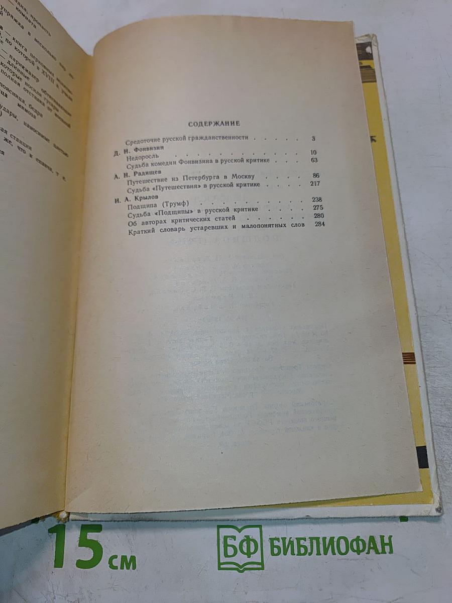 Недоросль. Путешествие из Петербурга в Москву. Подщипа